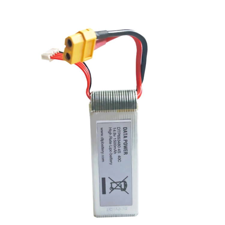 14.8V Drone Power Module 1500mAh 40c Drone Lithium Battery Dtp 653480-4s 1
