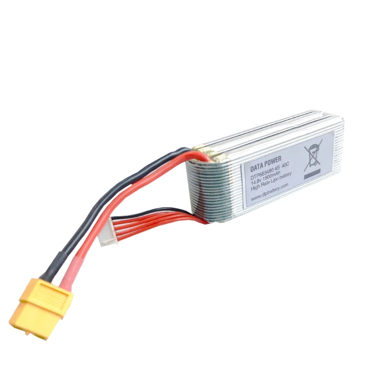 14.8V Drone Power Module 1500mAh 40c Drone Lithium Battery Dtp 653480-4s 2