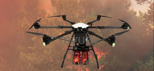Laatste bedrijfsnieuws over MYUAV UAV brandweer alarm systeem UAV + brandweerwagen stedelijke hoge brandbestrijding linking programma