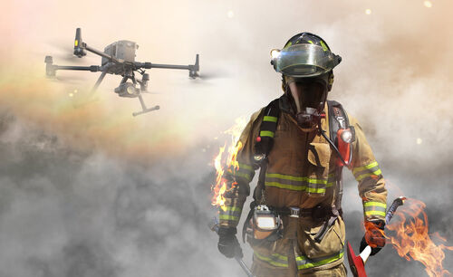 Laatste bedrijfsnieuws over Gebonden brandbewakingsdrone