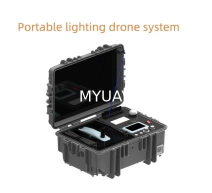 Lighting MYUAV Drone by Tether Cable Supply Power Continuously 24 Hours for Emergency Lighting